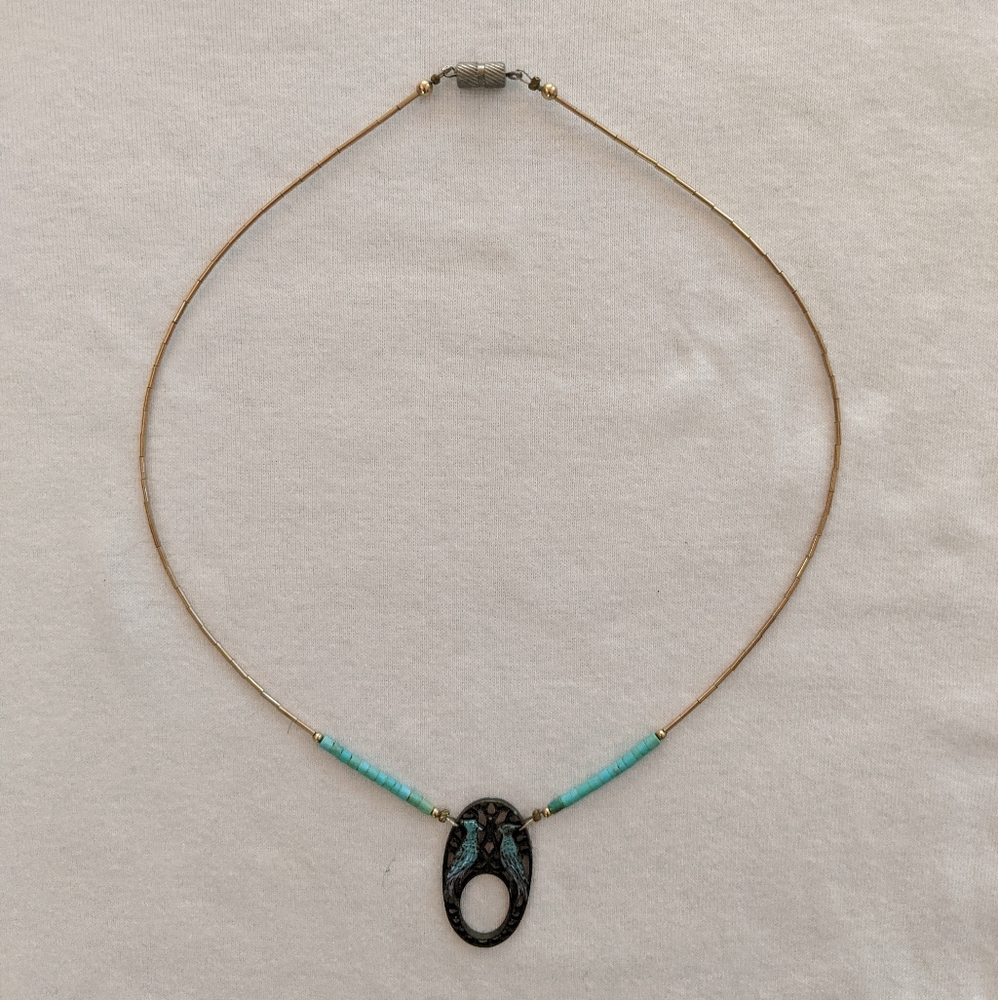 Beaded Peacock Necklace